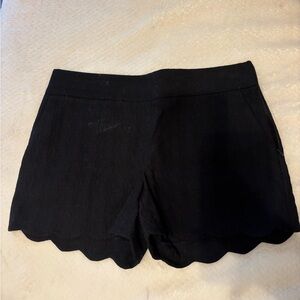 LOFT Black Scalloped High Waist Shorts